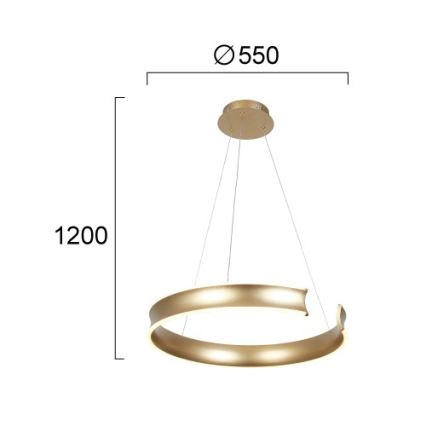 MARLEN LED csillár kábelen LED/36W/230V arany