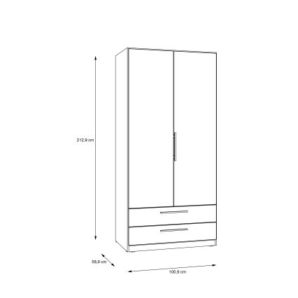 MARO gardróbszekrény 100x213 cm, artisan tölgy
