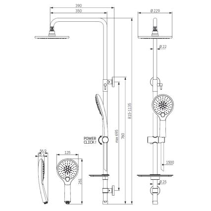 MARTOFTE fekete zuhanykészlet
