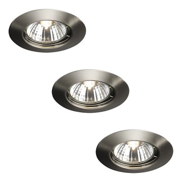 Massive 59393/17/10 - 3 darabos ALPHA fürdőszobai beépíthető lámpa szett 1xGU10/50W/230V IP23