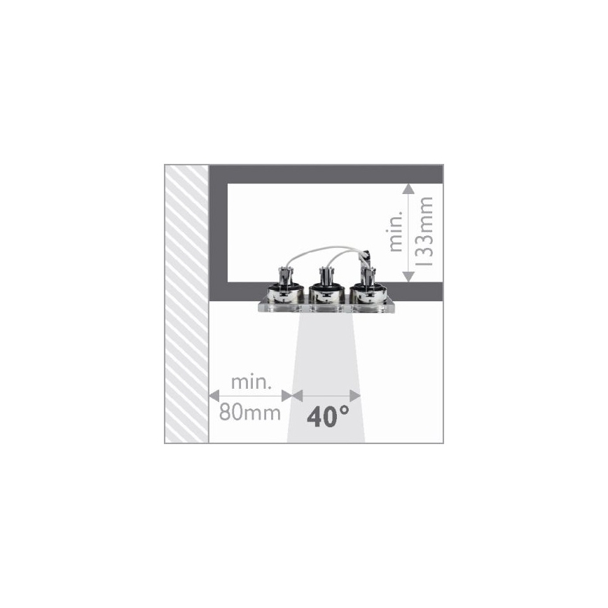 Massive 59563/11/10 - Fürdőszobai beépíthető lámpa SAPPHIRE 3xGU10/50W/230V IP23