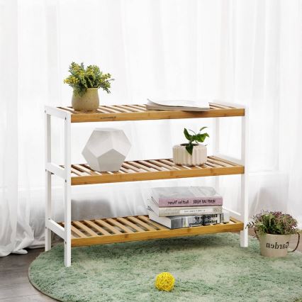 MATE cipősszekrény barna/fehér