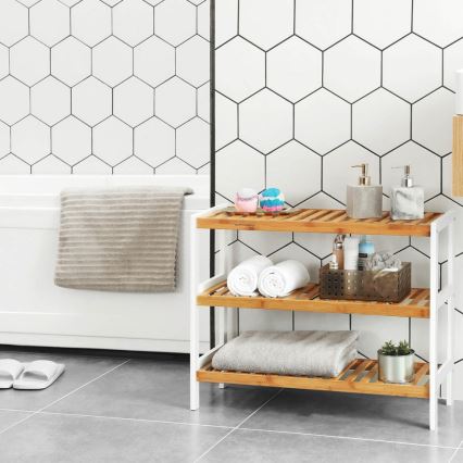 MATE cipősszekrény barna/fehér