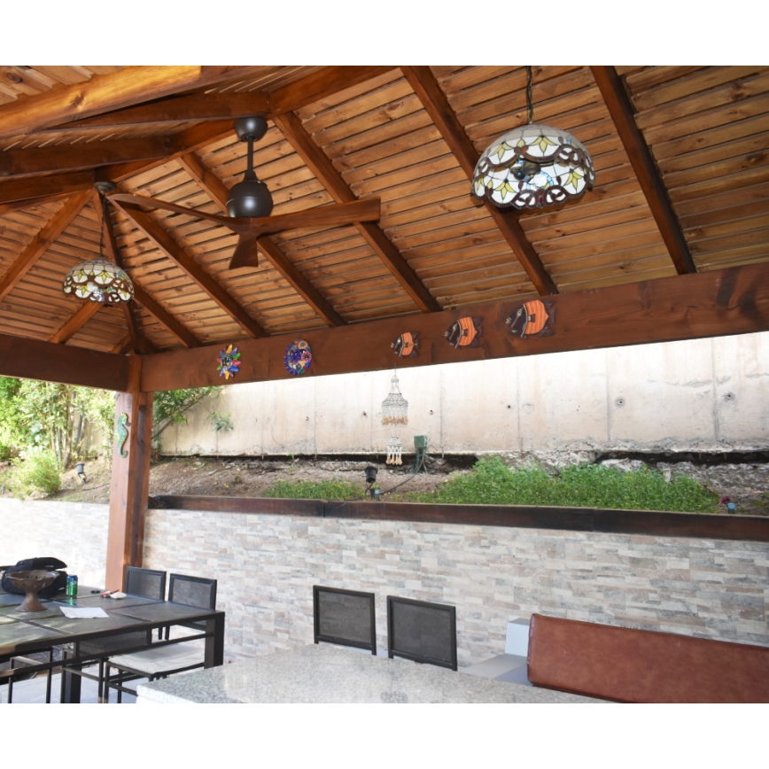 Matthews VEN-IR3-60 - Mennyezeti ventilátor IRENE 60 matt nikkel/dió