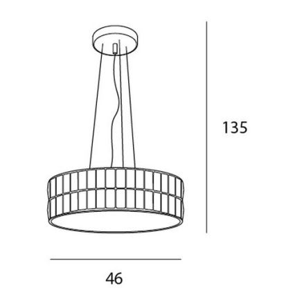 MAXLIGHT P0238 - Csillár zsinóron DIAMANTE 6xG9/42W/230V átm. 46 cm fényezett króm