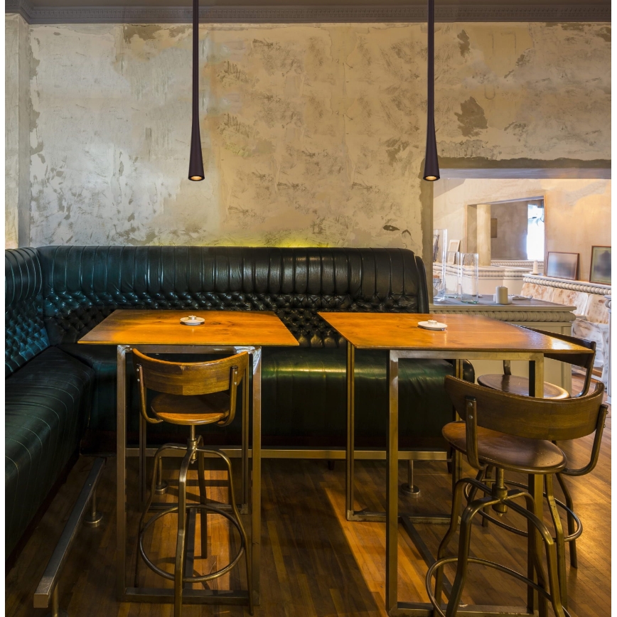 MAXLIGHT P0373 - LED Csillár zsinóron KÁVÉ LED/7W/230V átm. 3 cm fekete