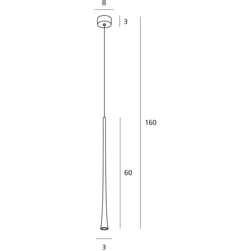 MAXLIGHT P0373 - LED Csillár zsinóron KÁVÉ LED/7W/230V átm. 3 cm fekete