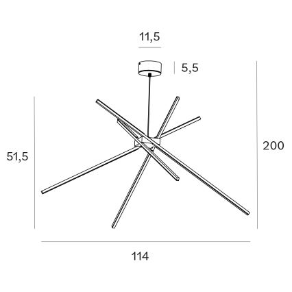 MAXLIGHT P0412 - LED Csillár zsinóron PÓK LED/33W/230V fekete