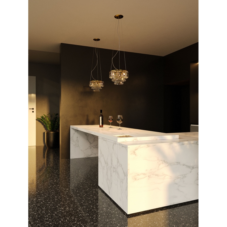 MAXLIGHT P0423 - Csillár zsinóron MONACO 9xG9/40W/230V átm. 42 cm arany