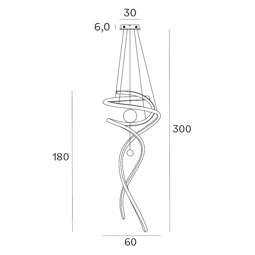 MAXLIGHT P0427D - LED dimmelhető csillár zsinóron RITZ LED/100W/230V átm. 60 cm CRI 90 arany