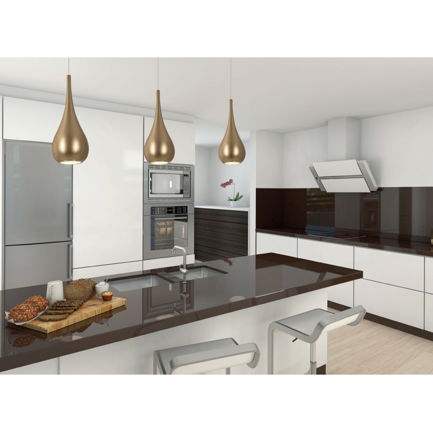 MAXLIGHT P0436 - Csillár zsinóron DROP 1xE27/40W/230V átm. 20 cm arany