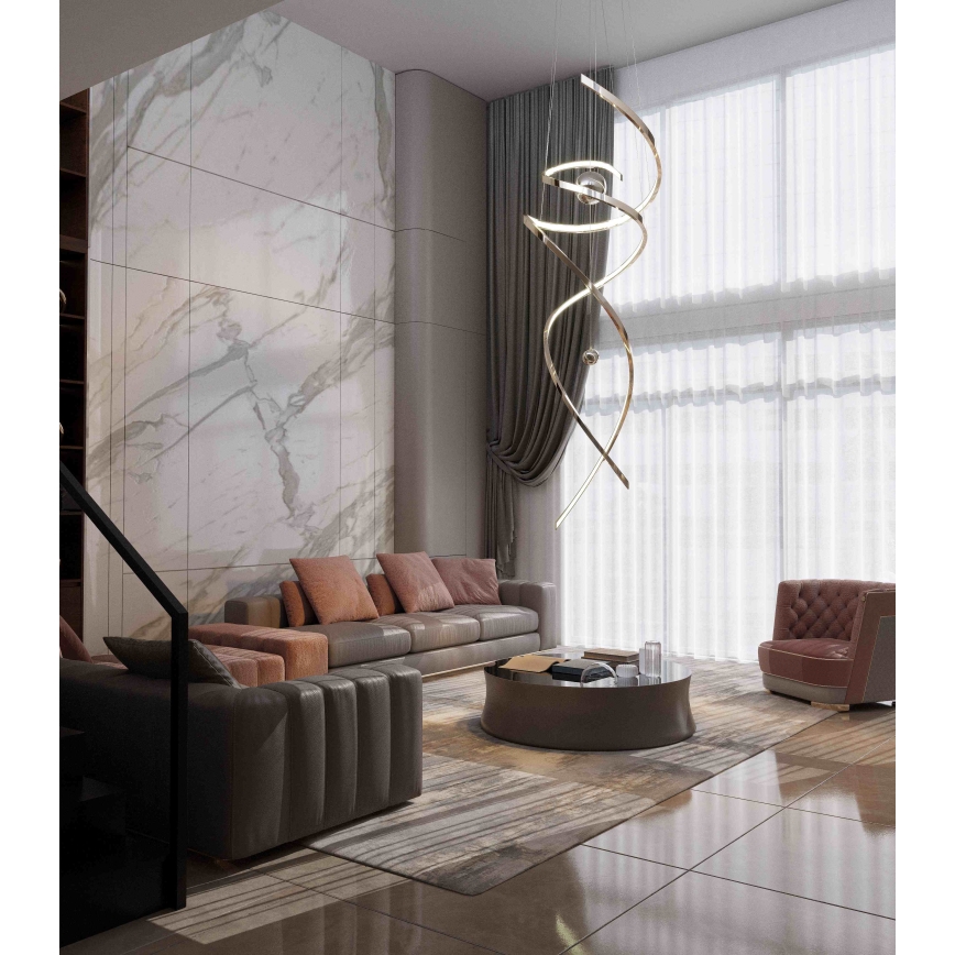 MAXLIGHT P0482D - LED dimmelhető csillár zsinóron RITZ LED/100W/230V átm. 60 cm CRI 90 fényezett króm