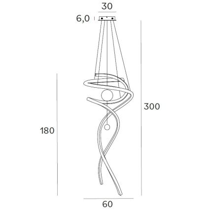 MAXLIGHT P0482D - LED dimmelhető csillár zsinóron RITZ LED/100W/230V átm. 60 cm CRI 90 fényezett króm