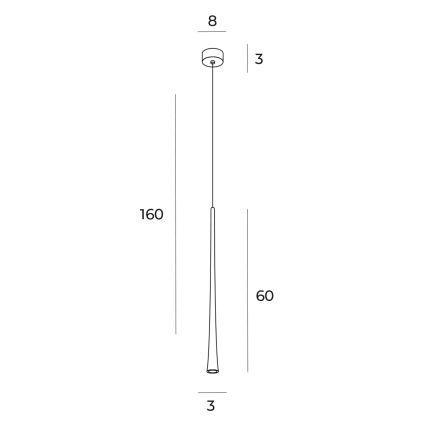 MAXLIGHT P0485 - LED Csillár zsinóron KÁVÉ LED/7W/230V átm. 3 cm arany