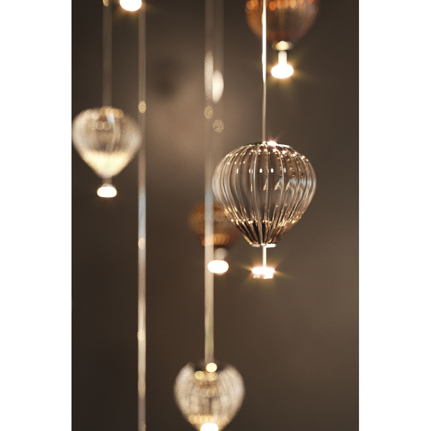MAXLIGHT P0527 - LED Csillár zsinóron PALLONCINI 2xLED/3W/230V átm. 12 cm átlátszó