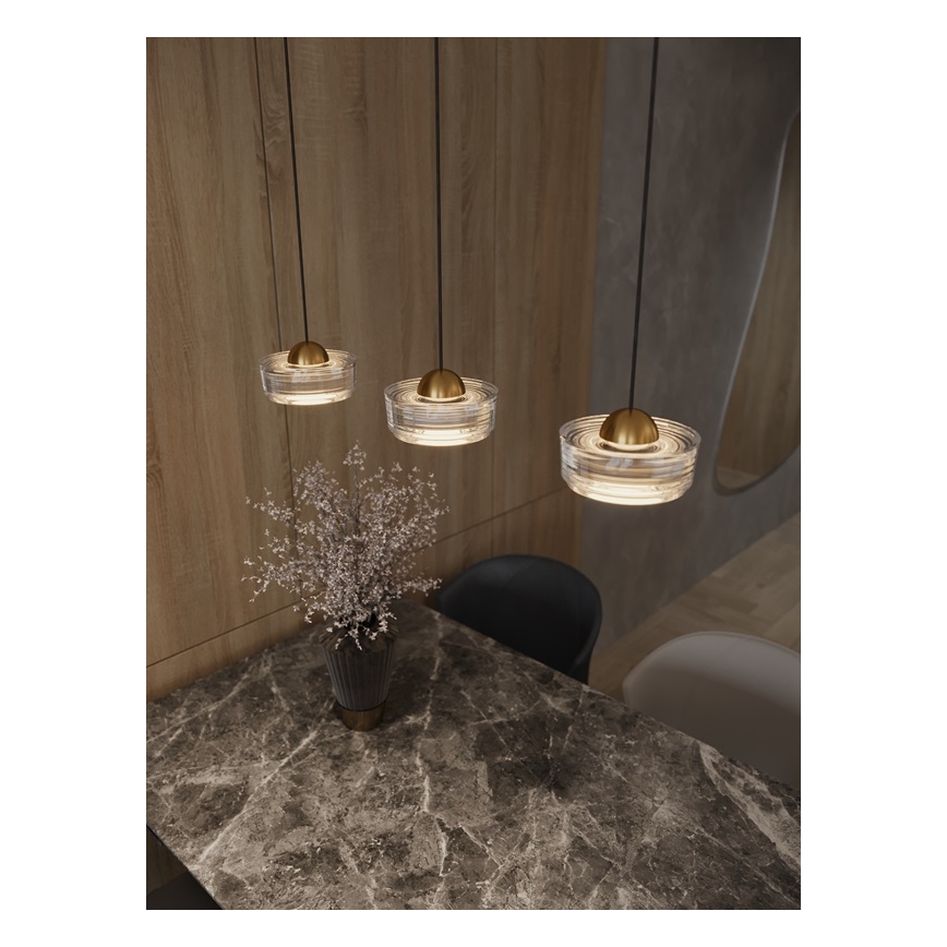 MAXLIGHT P0542 - LED Csillár zsinóron LIPARI LED/6W/230V átm. 16 cm átlátszó