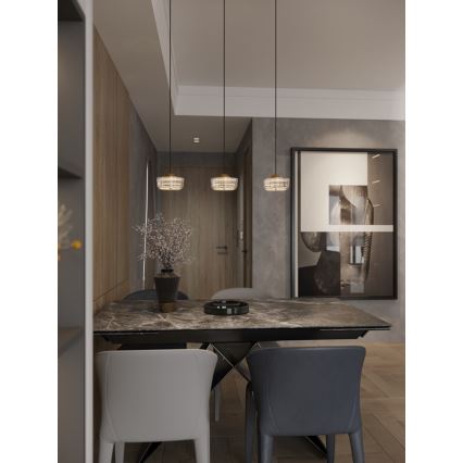 MAXLIGHT P0542 - LED Csillár zsinóron LIPARI LED/6W/230V átm. 16 cm átlátszó