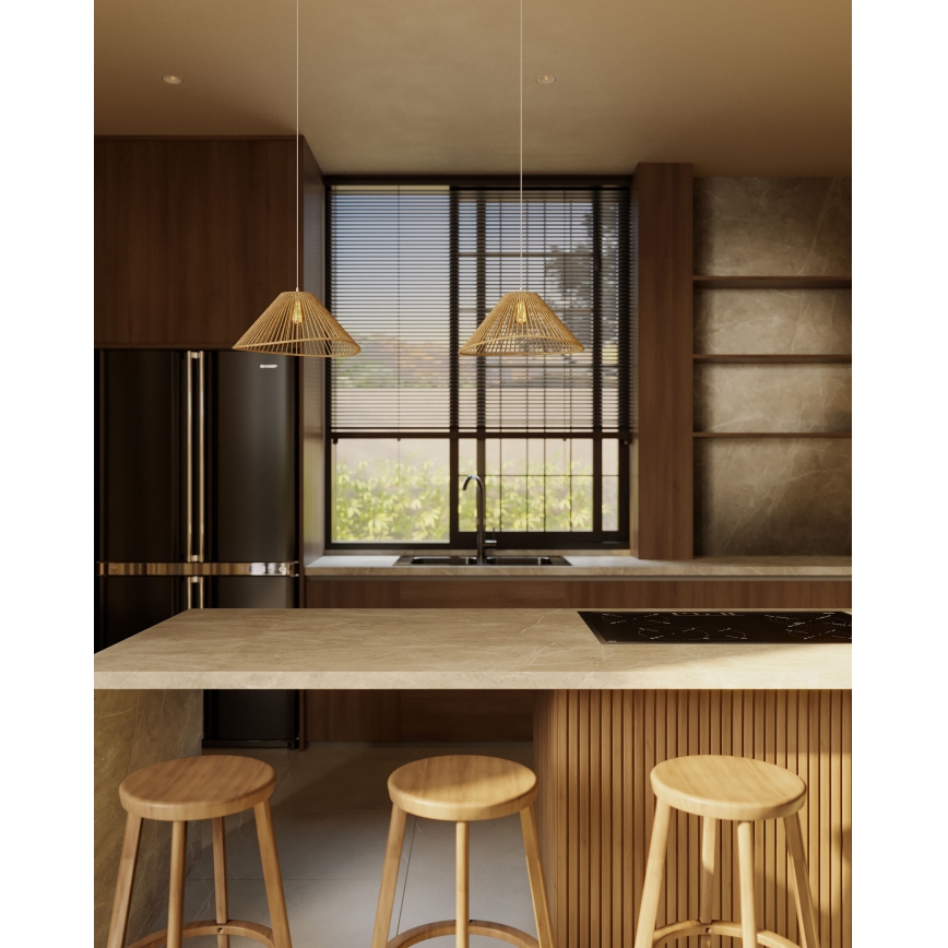 MAXLIGHT P0577 - Csillár zsinóron AMALFI 1xE27/15W/230V átm. 45 cm bézs