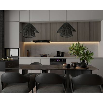 MAXLIGHT P0580 - Csillár zsinóron AMALFI 1xE27/15W/230V átm. 45 cm fekete