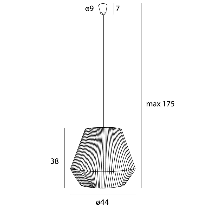 MAXLIGHT P0584 - Csillár zsinóron PRASLIN 1xE27/15W/230V átm. 44 cm bézs