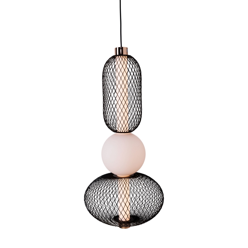 MAXLIGHT P0591 - LED Csillár zsinóron BORA LED/10W/230V átm. 22 cm fehér/fekete