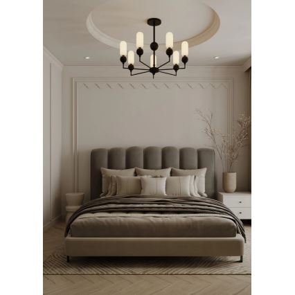 MAXLIGHT P0632 - NOVA rúdon függő csillár 7xG9/7W/230V Ø70 cm fekete