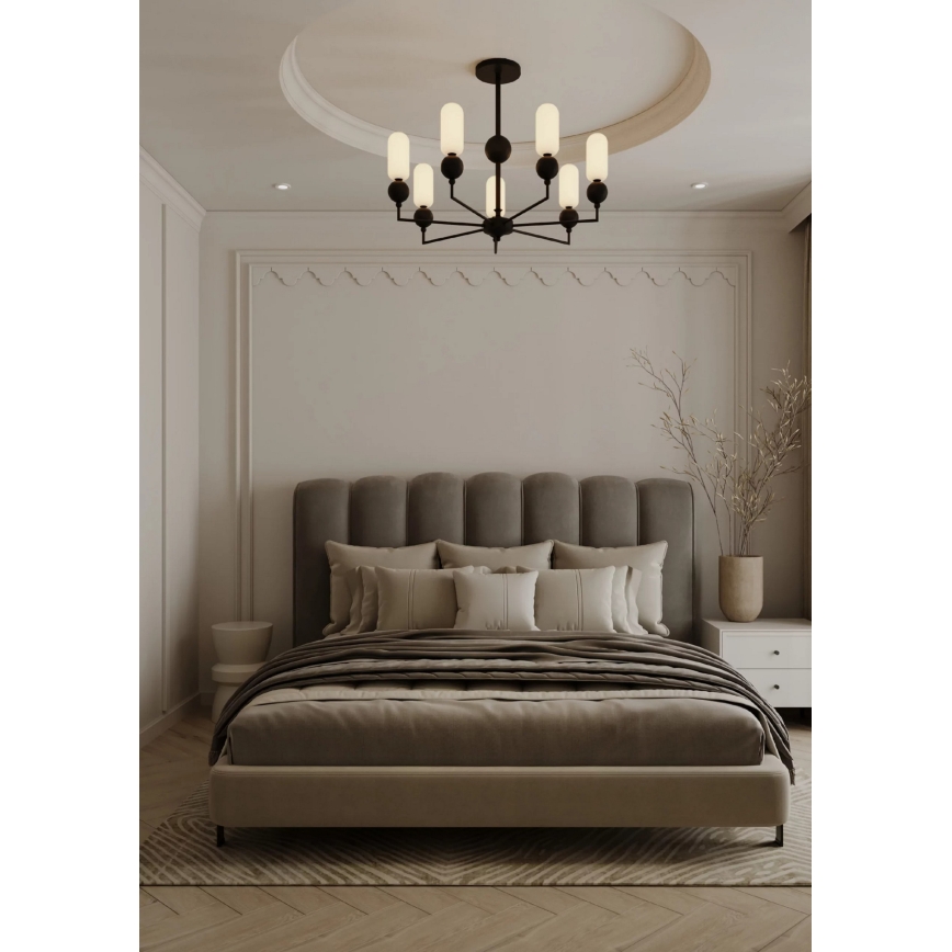MAXLIGHT P0632 - NOVA rúdon függő csillár 7xG9/7W/230V Ø70 cm fekete