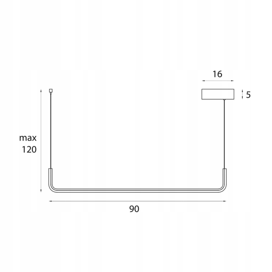 MAXLIGHT PO644 - URUS LED függőlámpa zsinóron, LED/17W/230V, fekete