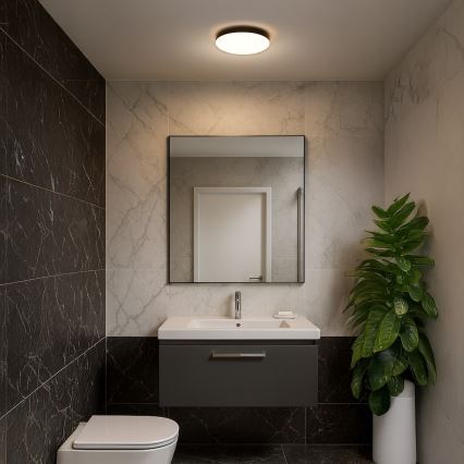 LED Fürdőszobai mennyezeti lámpa szenzorral MAYA LED/13W/230V átm. 33 cm IP44 fekete