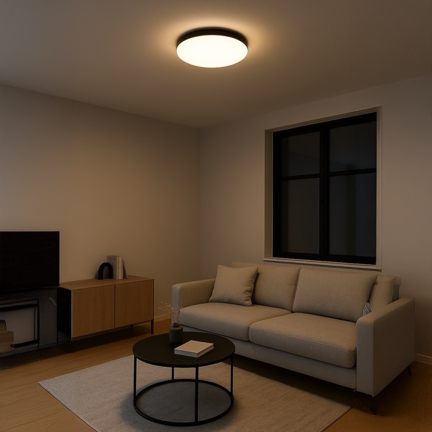 MAYA LED mennyezeti lámpatest, 36 W, 230 V, Ø 50 cm, fekete
