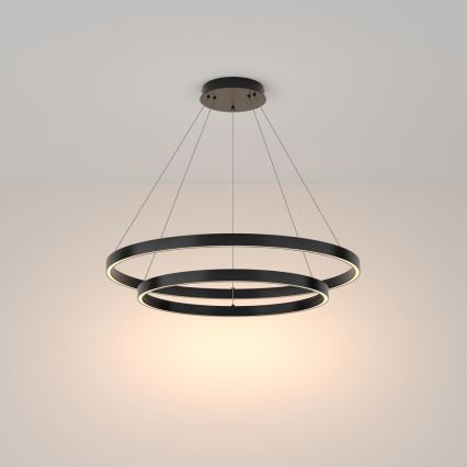 Maytoni MOD058PL-L74B3K - LED Csillár zsinóron RIM LED/88W/230V 3000K átm. 80 cm fekete