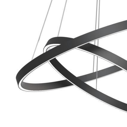 Maytoni MOD058PL-L74B3K - LED Csillár zsinóron RIM LED/88W/230V 3000K átm. 80 cm fekete