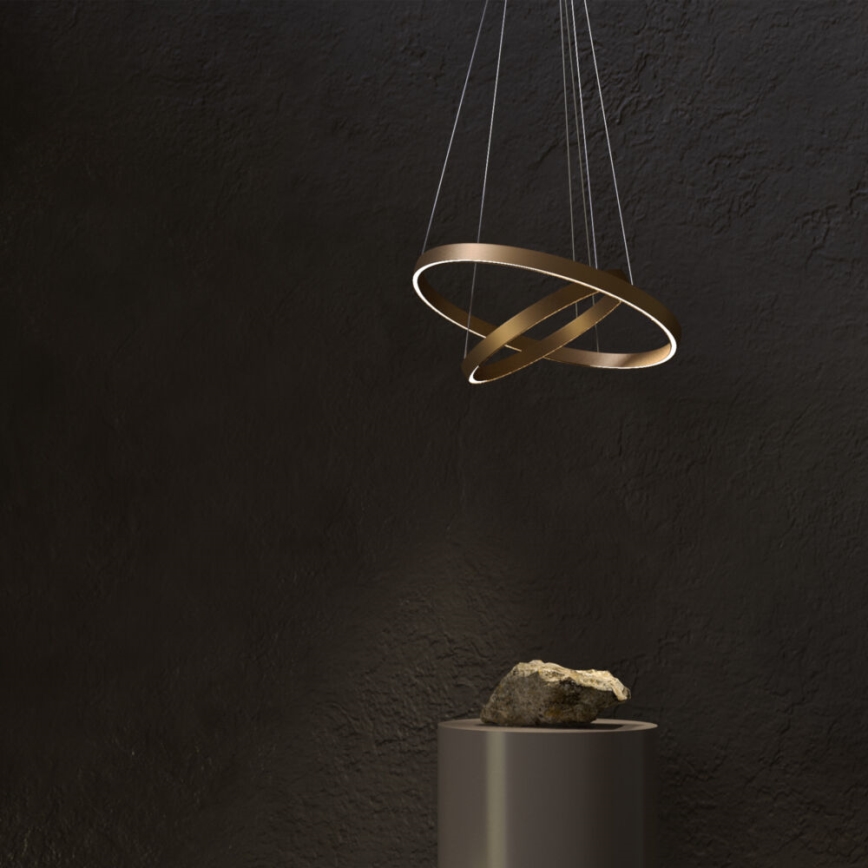Maytoni MOD058PL-L74BS3K - LED Csillár zsinóron RIM LED/88W/230V 3000K átm. 80 cm arany