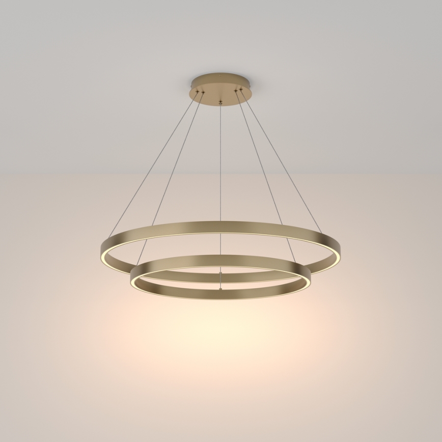 Maytoni MOD058PL-L74BS3K - LED Csillár zsinóron RIM LED/88W/230V 3000K átm. 80 cm arany