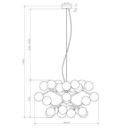 Maytoni MOD545PL-24BS - Csillár zsinóron DALLAS 24xG9/28W/230V arany