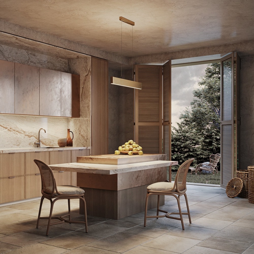 Maytoni P010PL-L23G3K - LED Csillár zsinóron STEP LED/23W/230V 3000K 91 cm arany