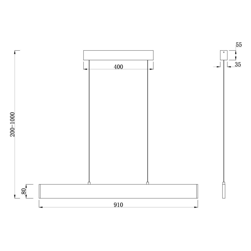 Maytoni P010PL-L23G3K - LED Csillár zsinóron STEP LED/23W/230V 3000K 91 cm arany
