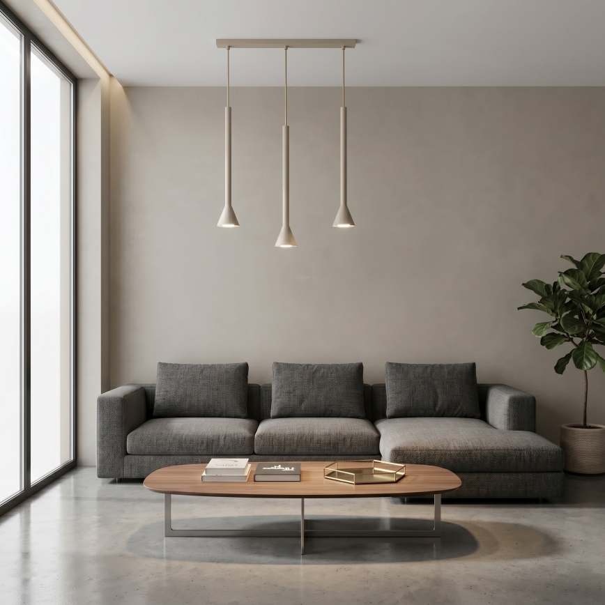 MAZZO kábeles függőlámpa 3xGU10/8W/230V bézs