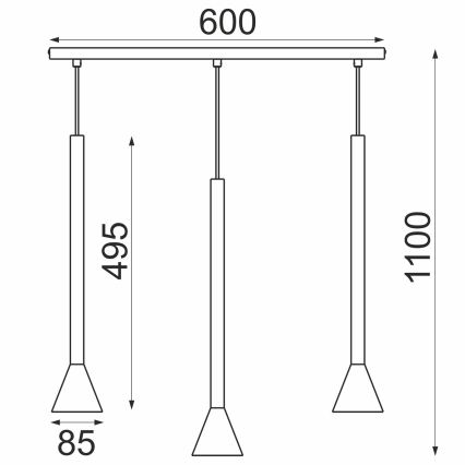 MAZZO kábeles függőlámpa 3xGU10/8W/230V bézs