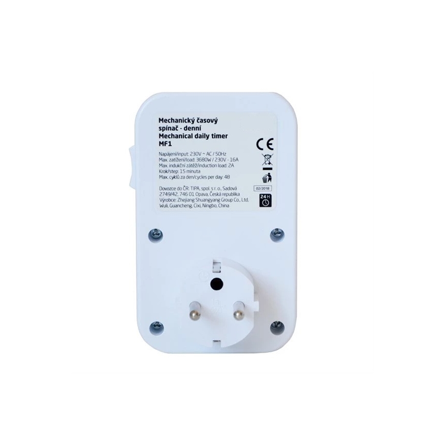 Mechanikus időzítő kapcsoló napi 16A/230V