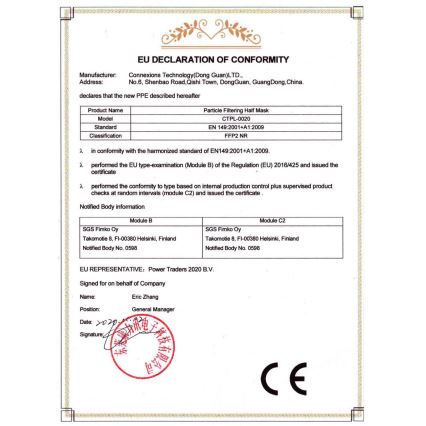 Media Sanex Maszk FFP2 NR / KN95 Fekete 1 db