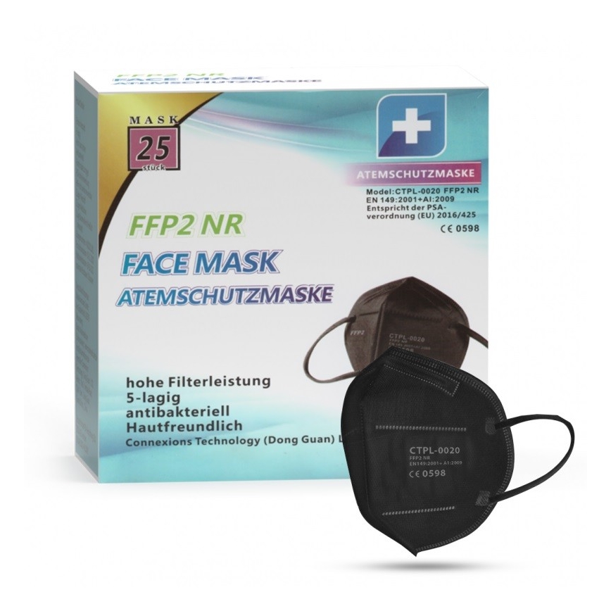 Media Sanex Maszk FFP2 NR / KN95 Fekete 1 db