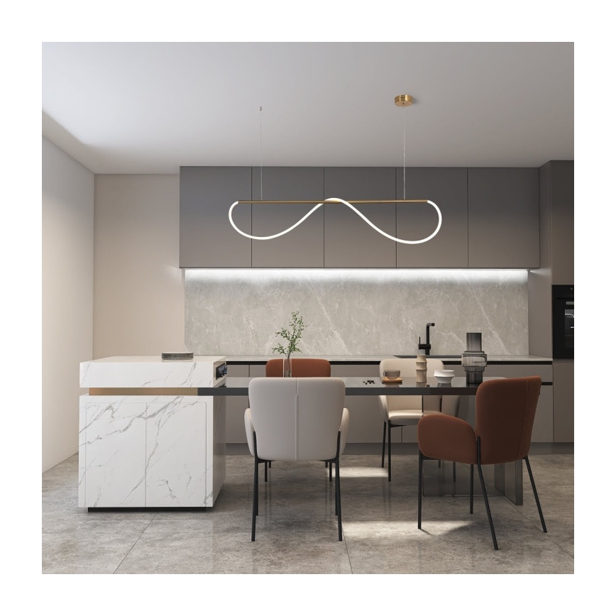 MELECA LED csillár kábelen LED/36W/230V 3000/4000/6000K 160 cm arany