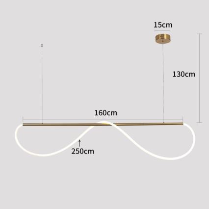 MELECA LED csillár kábelen LED/36W/230V 3000/4000/6000K 160 cm arany