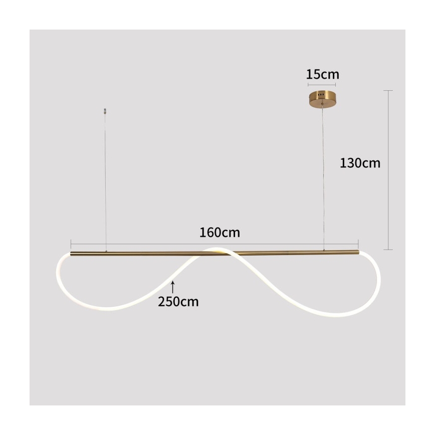 MELECA LED csillár kábelen LED/36W/230V 3000/4000/6000K 160 cm arany