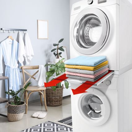 Meliconi 656114 - Ráépítő adapter mosógéphez és szárítógéphez 70 cm fehér