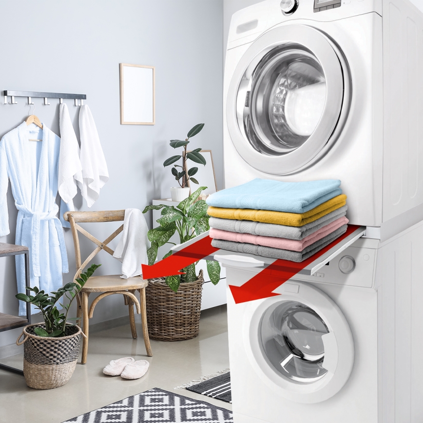 Meliconi 656114 - Ráépítő adapter mosógéphez és szárítógéphez 70 cm fehér