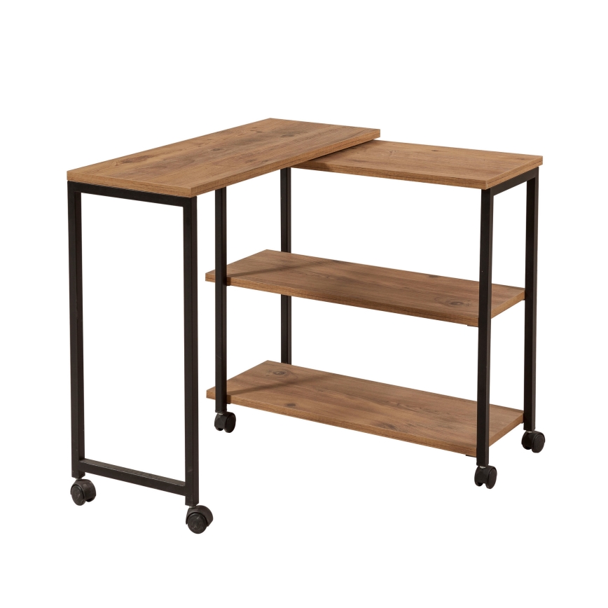 MELIN dohányzóasztal 63x70 cm barna/fekete