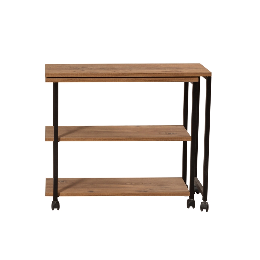 MELIN dohányzóasztal 63x70 cm barna/fekete