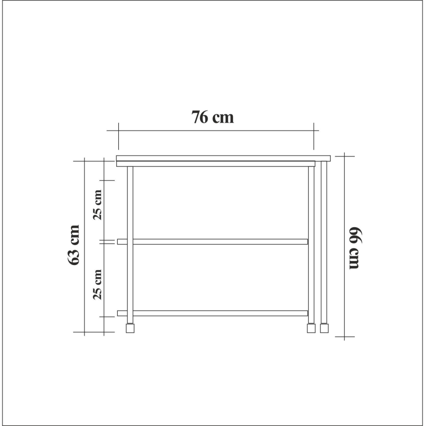 MELIN dohányzóasztal 63x70 cm barna/fekete